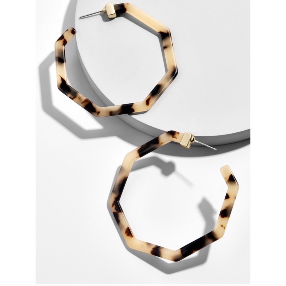 BaubleBar Tortoise Octagon Hoop Earrings